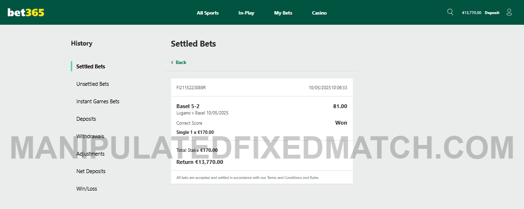 CORRECT FOOTBALL FIXED MATCH