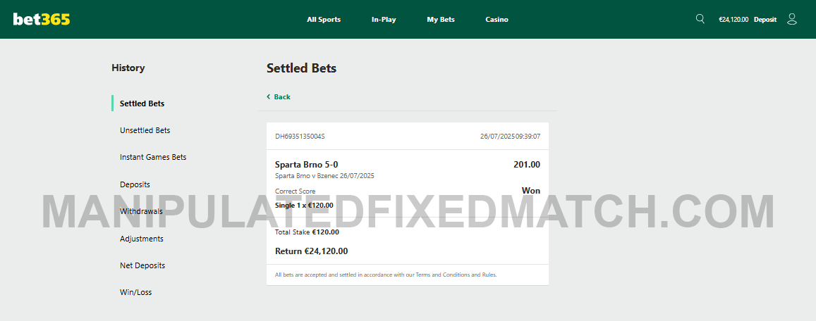 Correct Football Fixed Match
