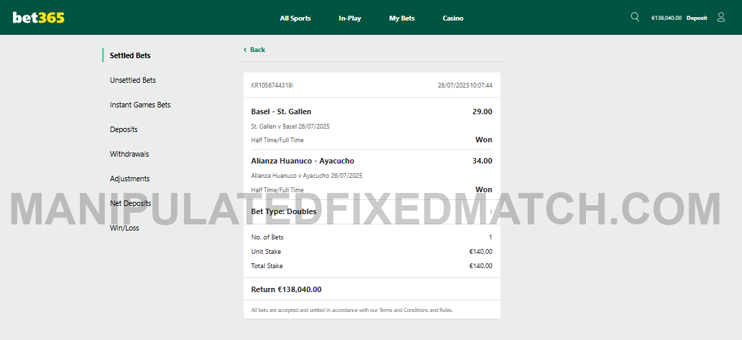 Fixed Matches 100% Sure